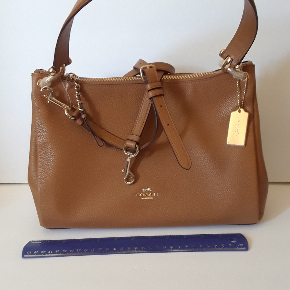 Coach Light Saddle Pebble Leather Mia Shoulder Bag F28966 IMLQD - Picture 12 of 12